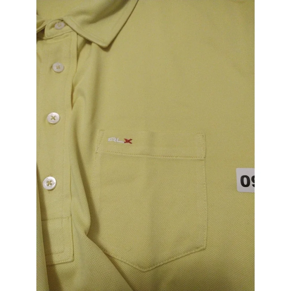 Ralph Lauren RLX Polo Golf Shirt Man's L Yellow‎ Princeville Course Golf